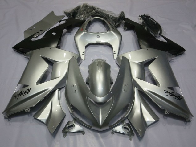 Großhandel Kawasaki ZX10R Motorrad Verkleidung 2006-2007 - Silber Matt Schwarz