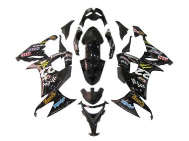 Großhandel Kawasaki ZX10R Motorrad Verkleidung 2008-2010 - Glanzendes Schwarz Blau Gelb Monster