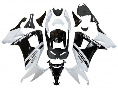 Großhandel Kawasaki ZX10R Motorrad Verkleidung 2008-2010 - Weiss Glanzendes Schwarz Streifen
