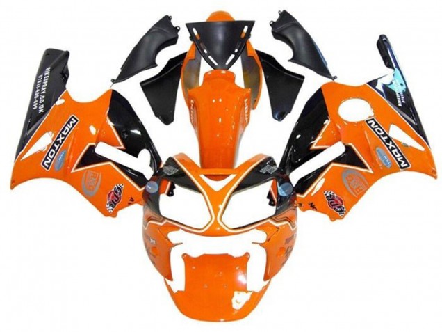 Großhandel Kawasaki ZX12R Motorrad Verkleidung 2000-2001 - Orange Schwarz Weiss Maxton