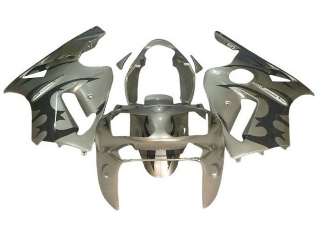 Großhandel Kawasaki ZX12R Motorrad Verkleidung 2000-2001 - Silber Schwarz Tribal