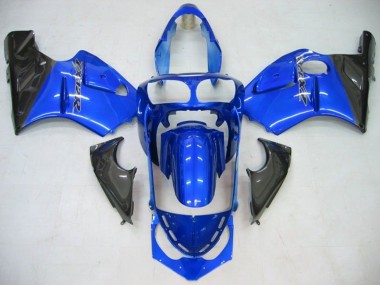 Großhandel Kawasaki ZX12R Motorrad Verkleidung 2002-2006 - Blau Glanzendes Schwarz