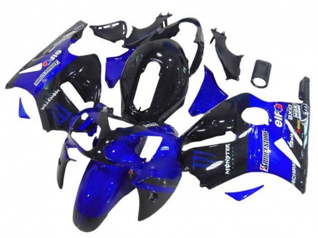 Großhandel Kawasaki ZX12R Motorrad Verkleidung 2002-2006 - Blau Glanzendes Schwarz Elf Bridgestone Monster