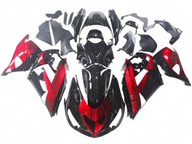 Großhandel Kawasaki ZX14R ZZR1400 Motorrad Verkleidung 2006-2011 - Rot Glanzendes Schwarz