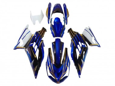Großhandel Kawasaki ZX14R ZZR1400 Motorrad Verkleidung 2012-2024 - Weiss Gold Blau Schwarz Streifen