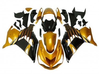 Großhandel Kawasaki ZX14R ZZR1400 Motorrad Verkleidung 2012-2024 - Gold Glanzendes Schwarz