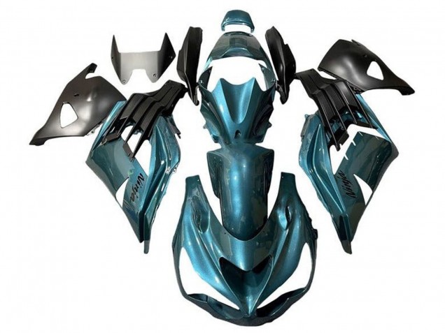 Großhandel Kawasaki ZX14R ZZR1400 Motorrad Verkleidung 2012-2024 - Metallisch Blau Grun Blau