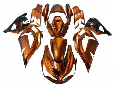 Großhandel Kawasaki ZX14R ZZR1400 Motorrad Verkleidung 2012-2024 - Rust Orange Flamme