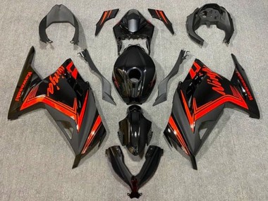 Großhandel Kawasaki EX300 Motorrad Verkleidung 2013-2024 - Glanzendes Schwarz Matt Schwarz Rot