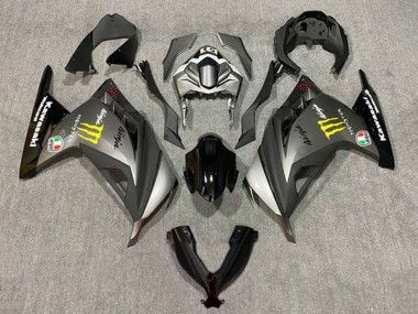 Großhandel Kawasaki EX300 Motorrad Verkleidung 2013-2024 - Matt Grau Schwarz Gelb Monster