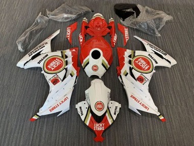 Großhandel Kawasaki EX300 Motorrad Verkleidung 2013-2024 - Weiss Rot Lucky Strike