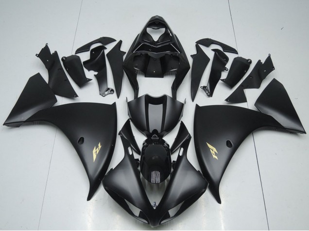 Großhandel Yamaha YZF R1 Motorrad Verkleidung 2012-2014 - Glanzendes Schwarz Matt Schwarz Gold Aufkleber