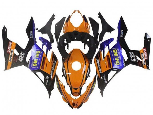Großhandel Kawasaki Ninja 400 Motorrad Verkleidung 2018-2024 - Orange Schwarz Blau Gelb OHLINS