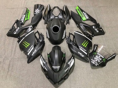 Großhandel Kawasaki Ninja 400 Motorrad Verkleidung 2018-2024 - Matt Schwarz Weiss Grun Monster Schnee