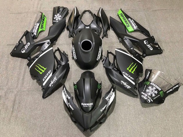 Großhandel Kawasaki Ninja 400 Motorrad Verkleidung 2018-2024 - Matt Schwarz Weiss Grun Monster Schnee