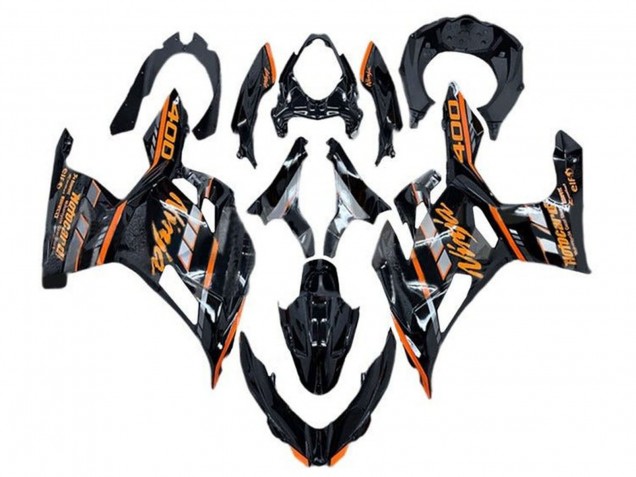 Großhandel Kawasaki Ninja 400 Motorrad Verkleidung 2018-2024 - Glanzendes Schwarz Orange Grau