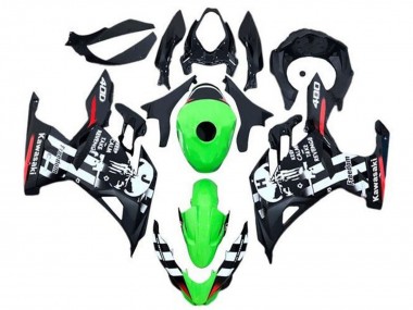 Großhandel Kawasaki Ninja 400 Motorrad Verkleidung 2018-2024 - Grun Schwarz Weiss Rot Schadel