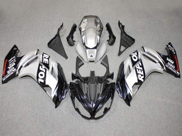 Großhandel Kawasaki Ninja 650 EX650 Motorrad Verkleidung 2012-2016 - Silber Schwarz Repsol