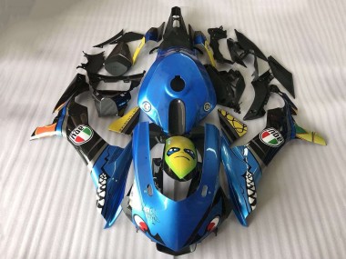 Großhandel Yamaha YZF R1 Motorrad Verkleidung 2015-2019 - Blau Gelb Hai