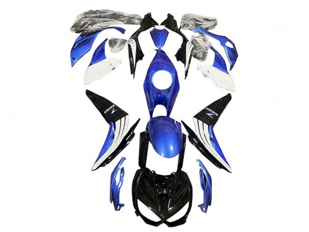 Großhandel Kawasaki Z1000 Motorrad Verkleidung 2014-2019 - Blau Weiss Glanzendes Schwarz