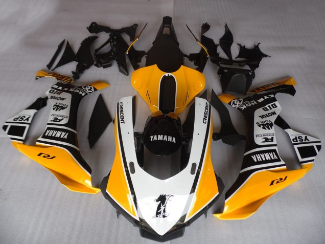 Großhandel Yamaha YZF R1 Motorrad Verkleidung 2015-2019 - Orange Weiss Schwarz Motul YSP