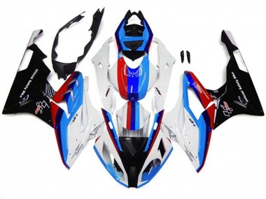 Großhandel BMW S1000RR Motorrad Verkleidung 2017-2018 - Weiss Blau Rot Schwarz Streifen