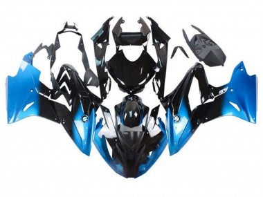 Großhandel BMW S1000RR Motorrad Verkleidung 2017-2018 - Blau Glanzendes Schwarz Fade