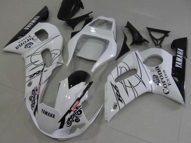 Großhandel Yamaha YZF R6 Motorrad Verkleidung 1998-2002 - Weiss Schwarz Rot Corona Motul