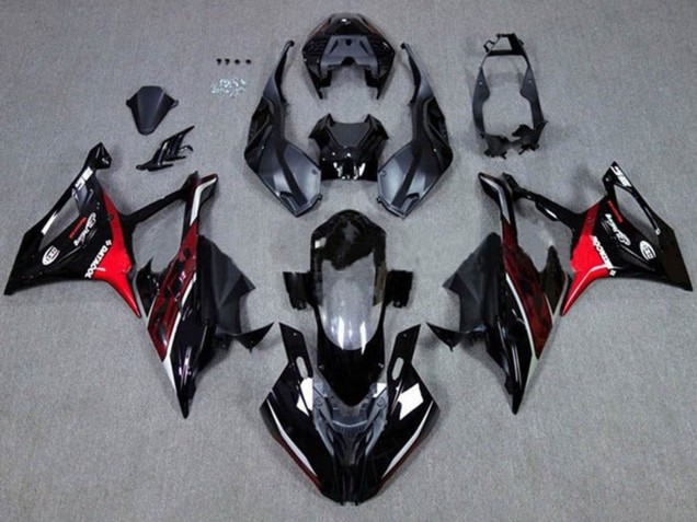 Großhandel BMW S1000RR Motorrad Verkleidung 2019-2022 - Schwarz Dunkel rot