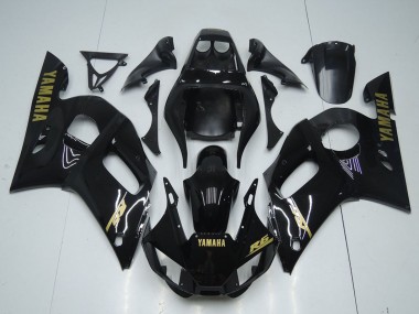 Großhandel Yamaha YZF R6 Motorrad Verkleidung 1998-2002 - Glanzendes Schwarz Gold Aufkleber