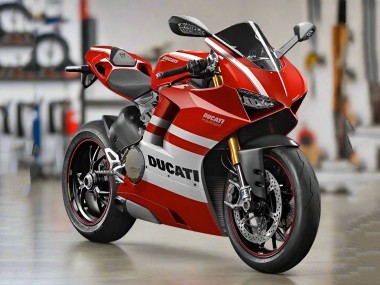 Großhandel Ducati Panigale V4 V4S Motorrad Verkleidung 2018-2019 - Weiss Rot Streifen