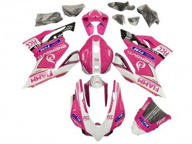 Großhandel Ducati Panigale 899/1199 Motorrad Verkleidung 2011-2014 - Rosa Weiss Glanzendes Schwarz Fiamm