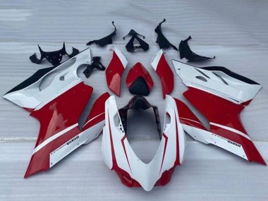 Großhandel Ducati Panigale 1199 Motorrad Verkleidung 2011-2014 - Weiss Rot Glanzendes Schwarz