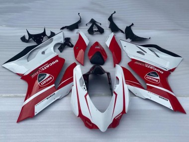 Großhandel Ducati Panigale 1199 Motorrad Verkleidung 2011-2014 - Weiss Rot Glanzendes Schwarz