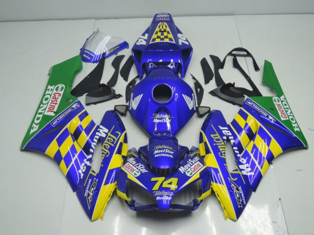 Großhandel Honda CBR1000RR Motorrad Verkleidung 2004-2005 - Blau Gelb Grun MoviStar