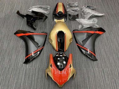 Großhandel Honda CBR1000RR Motorrad Verkleidung 2008-2011 - Gold Rot Matt Schwarz Stern