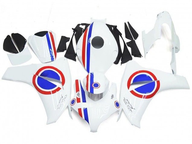 Großhandel Honda CBR1000RR Motorrad Verkleidung 2008-2011 - Weiss Rot Blau Streifen