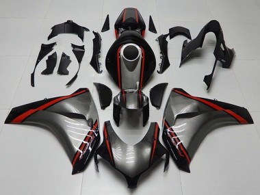 Großhandel Honda CBR1000RR Motorrad Verkleidung 2008-2011 - Grau Rot Glanzendes Schwarz Streifen