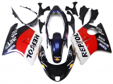 Großhandel Honda CBR1100XX Blackbird Motorrad Verkleidung 1996-2007 - Rot Weiss Blau Glanzendes Schwarz Repsol