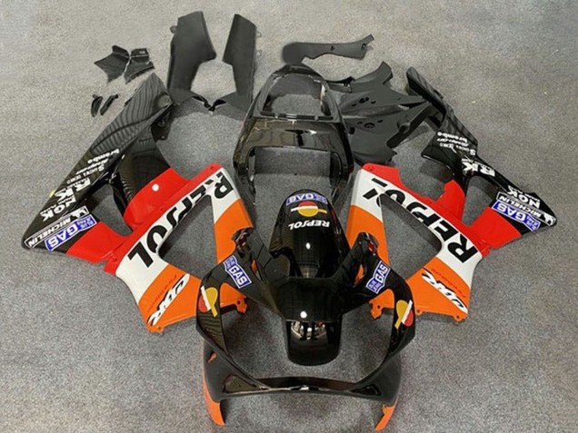 Großhandel Honda CBR900RR 929 Motorrad Verkleidung 2000-2001 - Orange Weiss Rot Glanzendes Schwarz Repsol