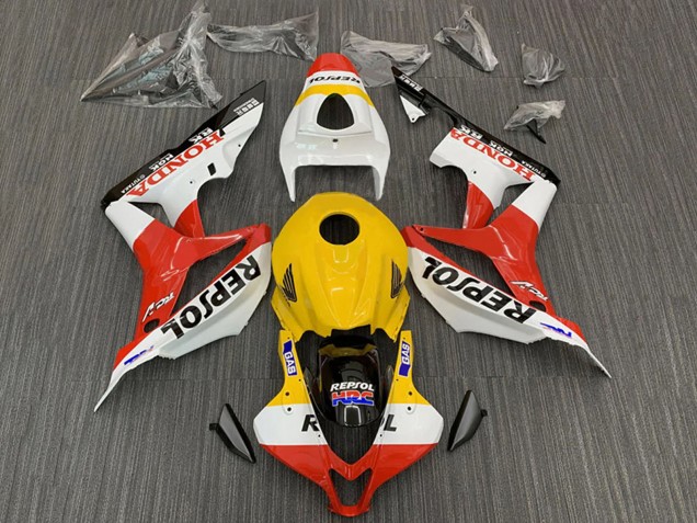 Großhandel Honda CBR600RR Motorrad Verkleidung 2007-2008 - Gelb Weiss Rot Glanzendes Schwarz Repsol HRC