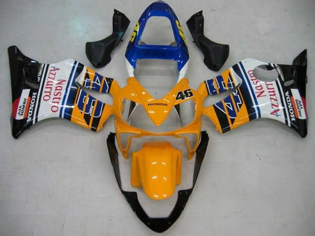 Großhandel Honda CBR600 F4i Motorrad Verkleidung 2001-2003 - Gelb Weiss Blau Glanzendes Schwarz Nastro Azzurro