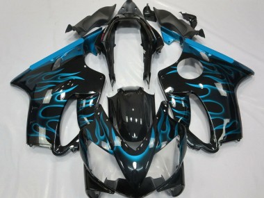 Großhandel Honda CBR600 F4i Motorrad Verkleidung 2004-2007 - Glanzendes Schwarz Hellblau Flamme