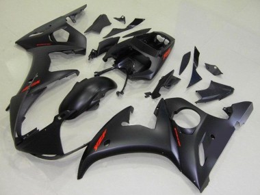 Großhandel Yamaha YZF R6 Motorrad Verkleidung 2003-2004 - Matt Schwarz Rot Aufkleber
