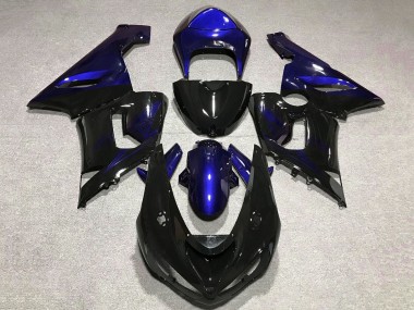 Großhandel Kawasaki ZX6R Motorrad Verkleidung 2005-2006 - Blau Glanzendes Schwarz