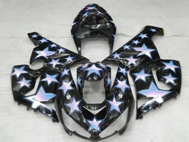 Großhandel Kawasaki ZX6R Motorrad Verkleidung 2005-2006 - Schwarz Blau Weiss Stern