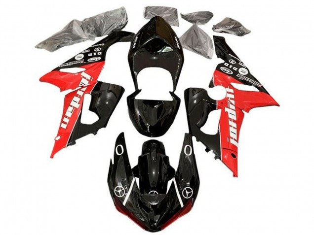 Großhandel Kawasaki ZX6R Motorrad Verkleidung 2005-2006 - Glanzendes Schwarz Rot Weiss Jordan