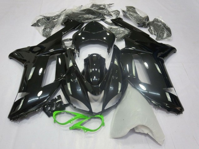 Großhandel Kawasaki ZX6R Motorrad Verkleidung 2007-2008 - Glanzendes Schwarz Neon Grun