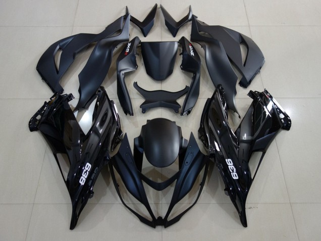 Großhandel Kawasaki ZX6R Motorrad Verkleidung 2007-2008 - Matt Schwarz Glanzendes Schwarz Weiss