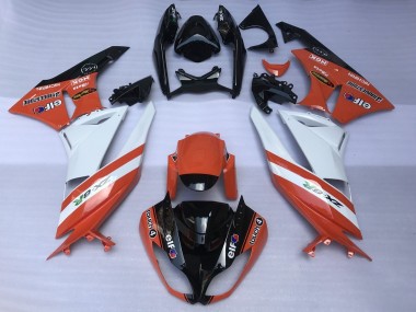 Großhandel Kawasaki ZX6R Motorrad Verkleidung 2007-2008 - Orange Weiss Schwarz